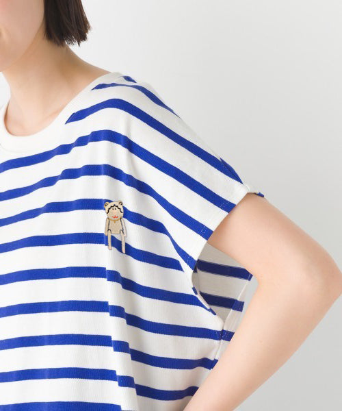 Border French Sleeve T-shirt(Mouton Blanc)