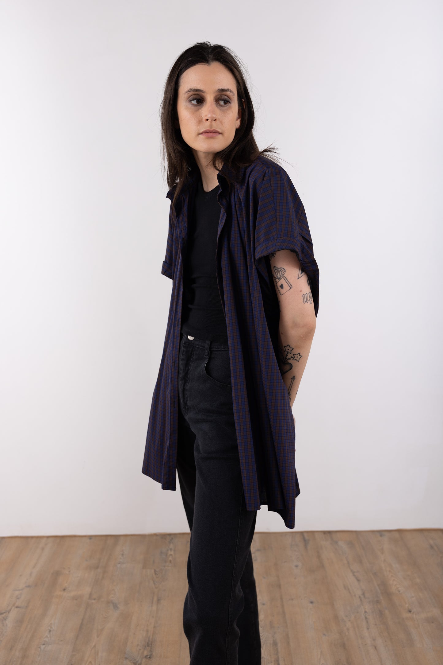 Chemise longue à épaules tombantes