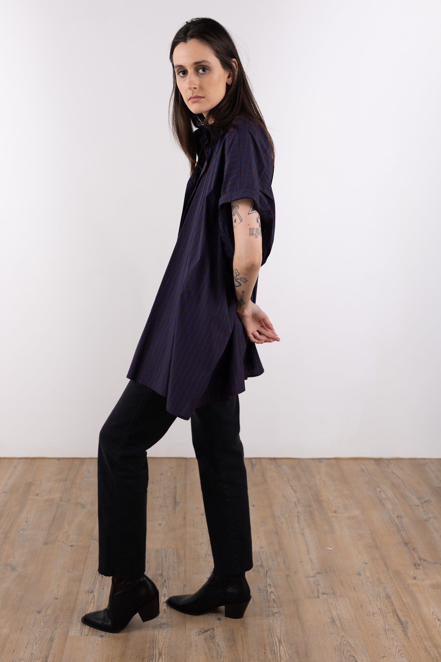 Chemise longue à épaules tombantes