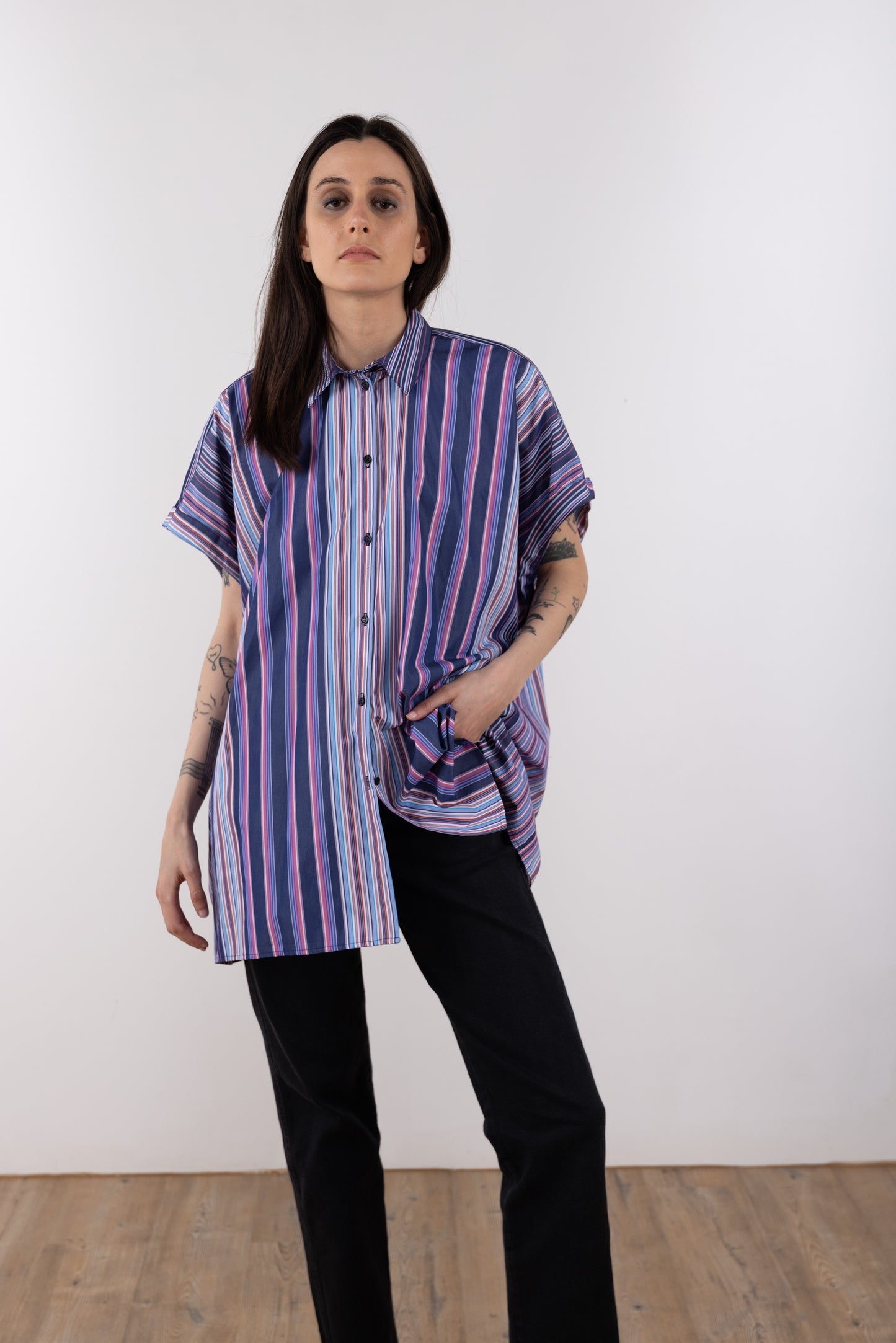 Chemise longue à épaules tombantes