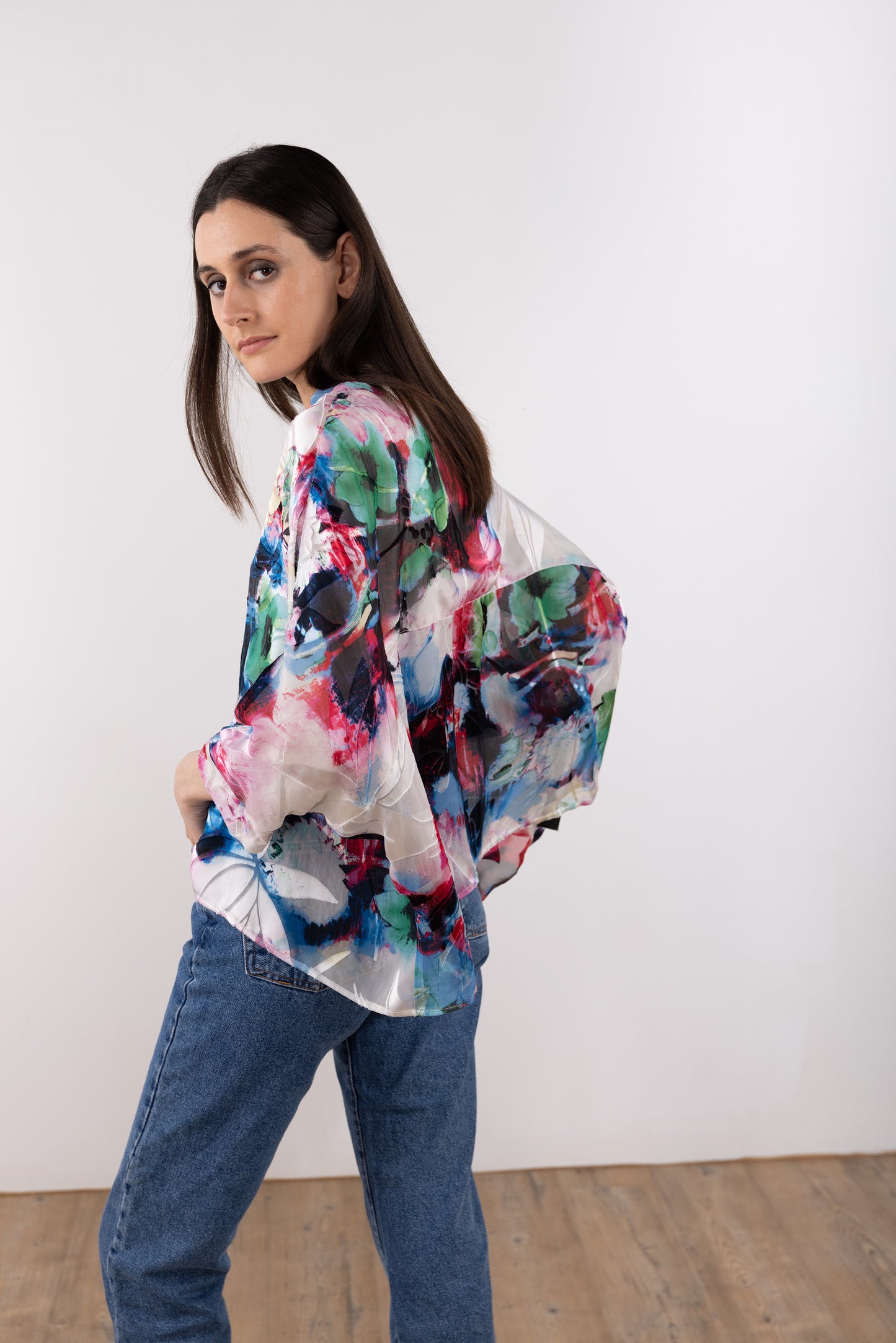 Short Kimono Shirt(Silk )