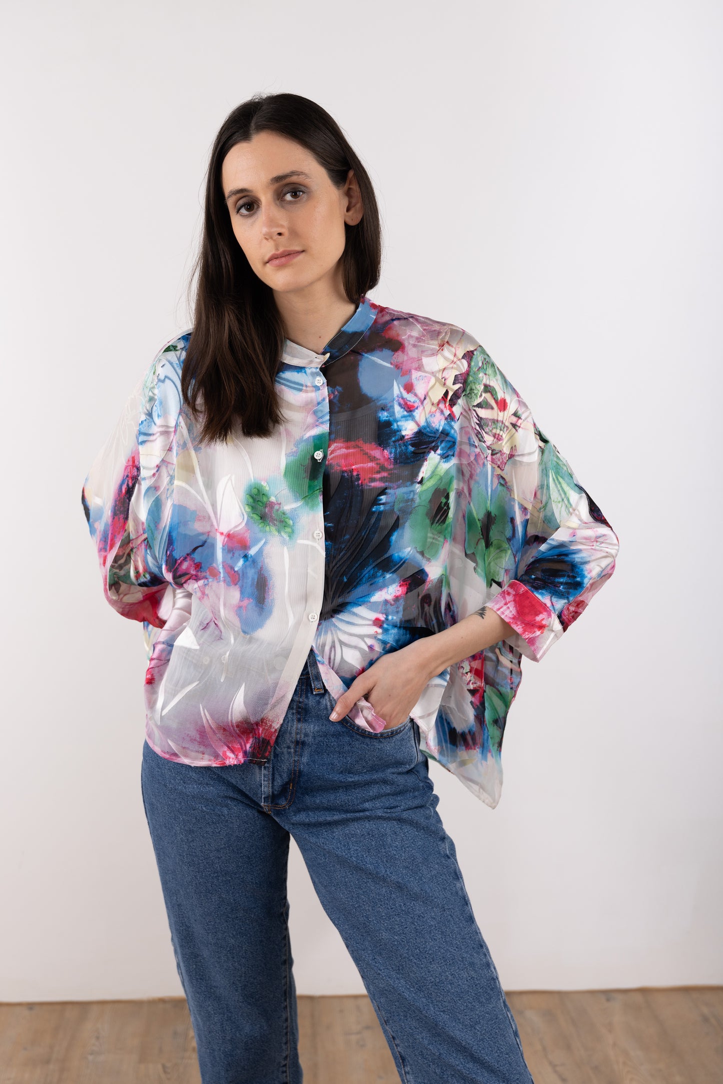 Short Kimono Shirt(Silk )