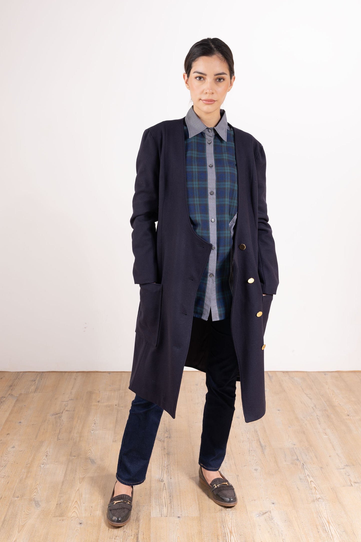 Wide Round Collar Coat