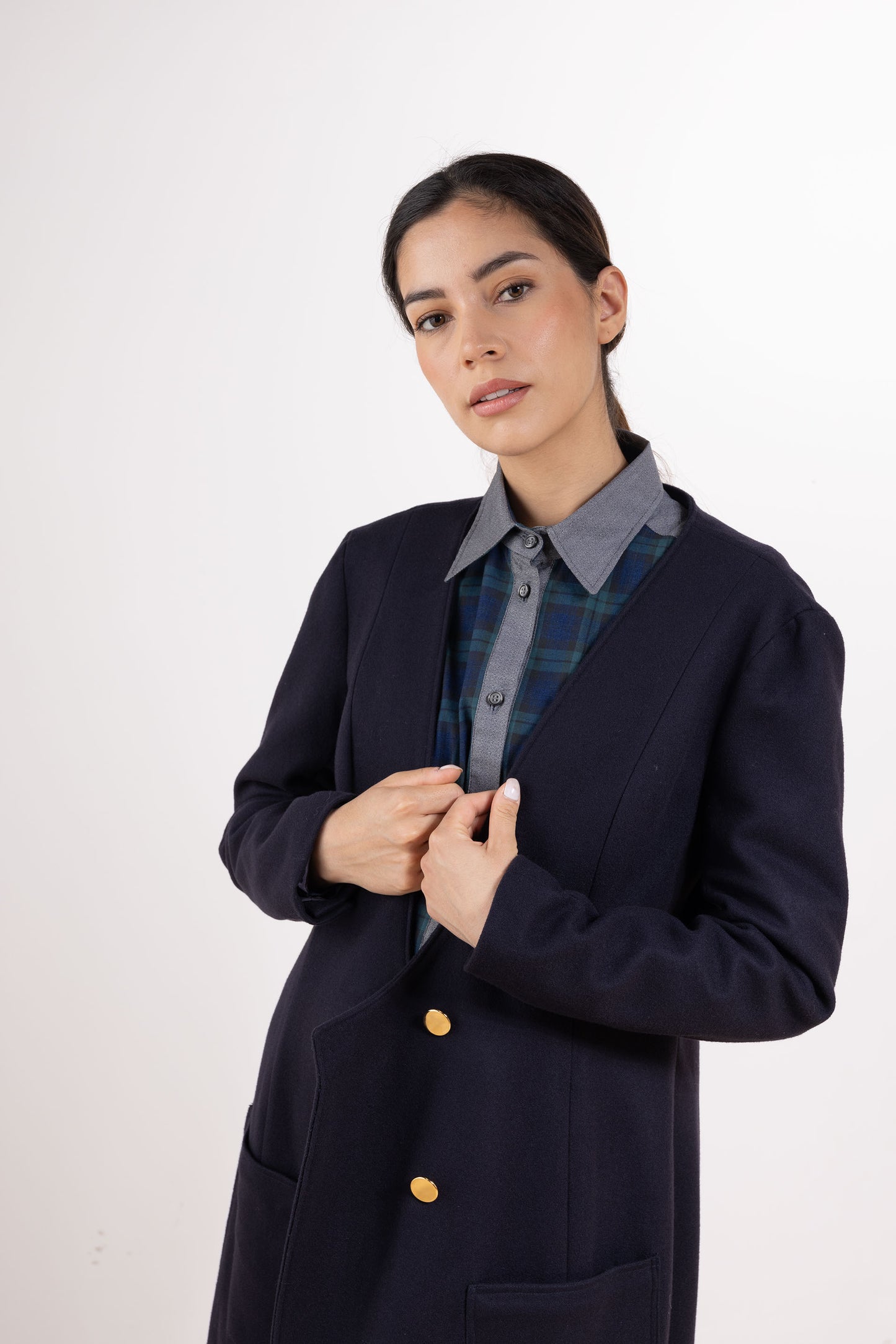 Wide Round Collar Coat