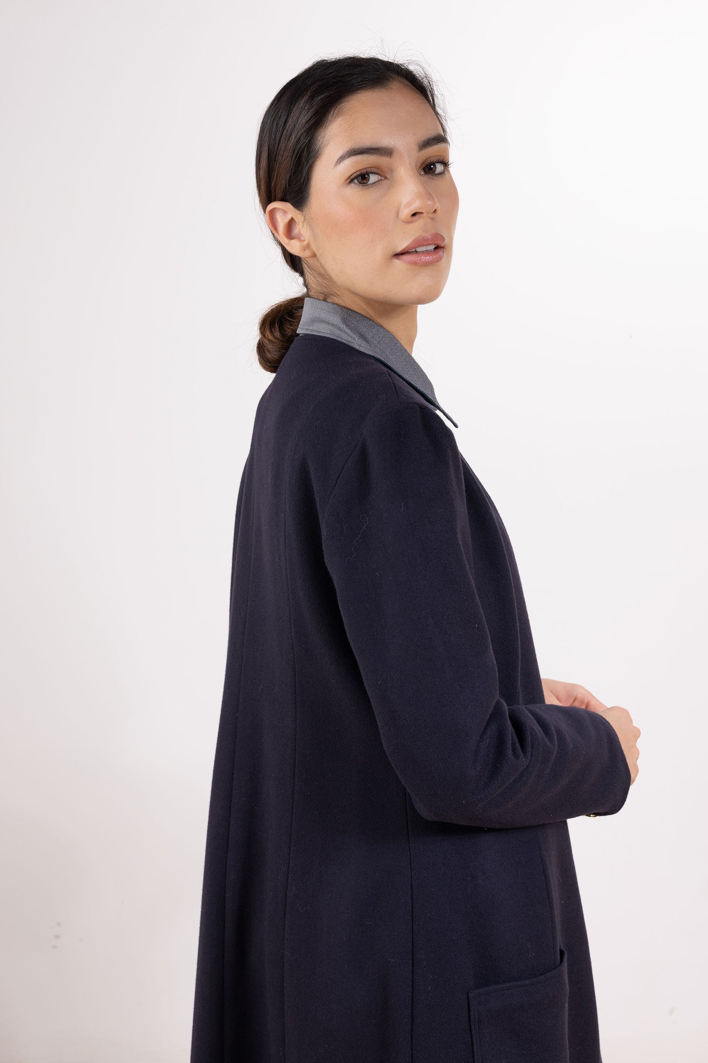 Wide Round Collar Coat