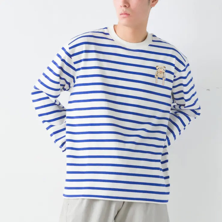 Men's Border Long Sleeve T-shirt (Mouton Blanc)