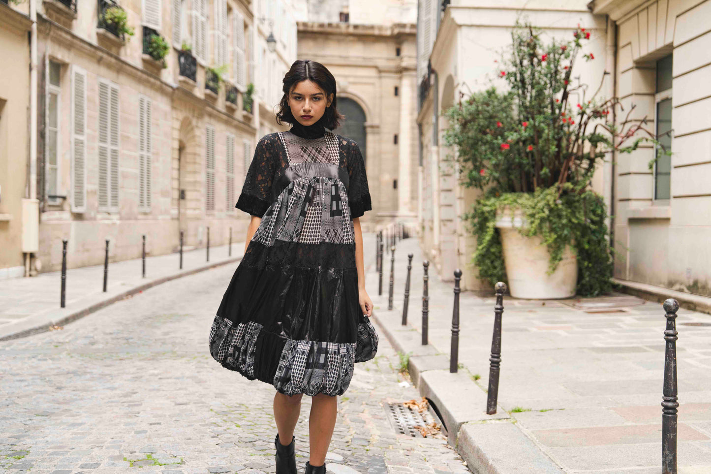 Lace patchwork Dress(One of a kind)