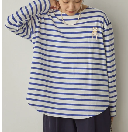 Border Long Sleeve T-shirt (Mouton Blanc)