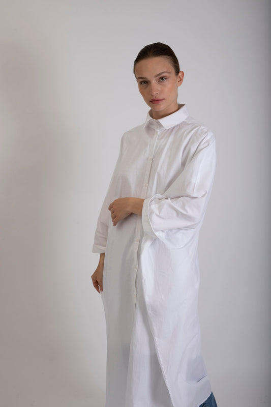 Long White Kimono Shirt