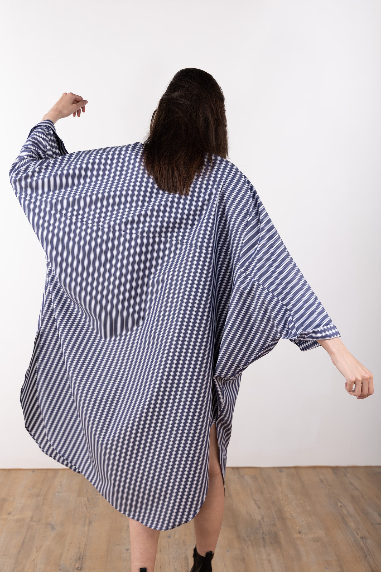 Long Stripe Kimono Shirt