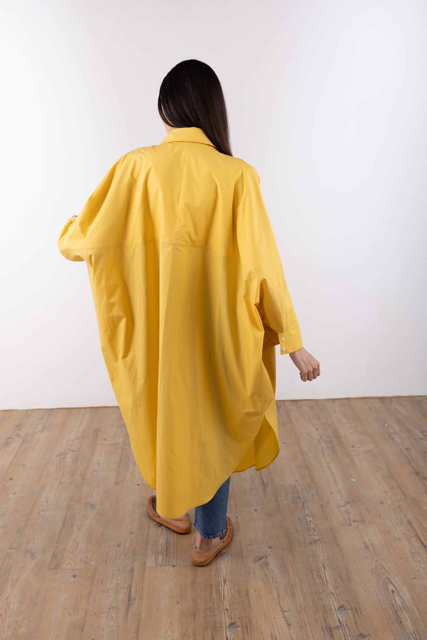 Long Yellow Kimono Shirt