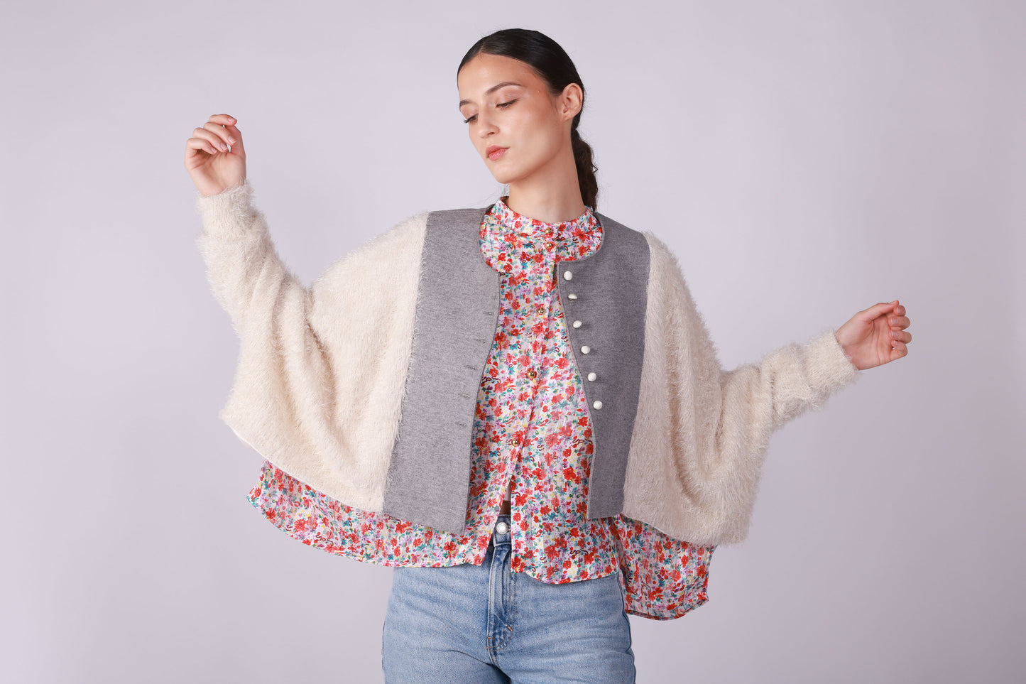 Short Jacket (White Gray )